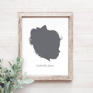 Personalized Family Portrait PRINTABLE Silhouette Portrait Mother's Day Gifts for Mom Grandma Personalized Gift Grandparents Child Custom