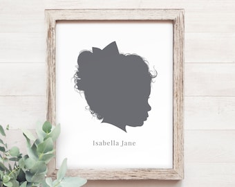 Personalized Family Portrait PRINTABLE Silhouette Portrait Mother's Day Gifts for Mom Grandma Personalized Gift Grandparents Child Custom