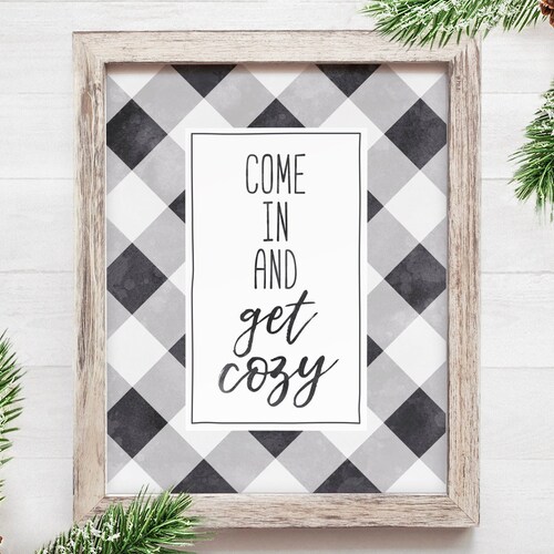 PRINTABLE Farmhouse Sign Buffalo Check Decor White Black - Etsy