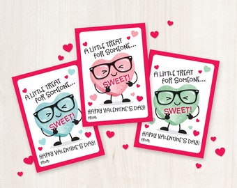Classroom Valentine Tags Printable Kids Conversation Hearts Valentine Greeting Cards for Students Teacher Candy Heart Gifts Treat Sweetheart
