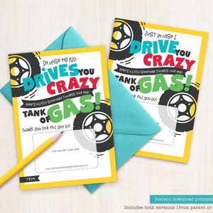 Cartão de presente para a semana de agradecimento aos professores para impressão, porta-cartão de presente para gasolina, cartão de agradecimento engraçado para professores, presentes de fim de ano para treinadores, agradecimentos para motoristas de ônibus de creche