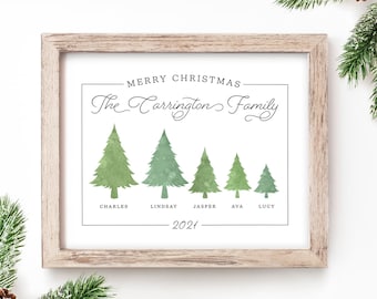 Printable Family Christmas Gift Sign Personalized Decor Christmas Custom Christmas Card or Art Decor Holiday Decor Christmas Tree Wall Decor