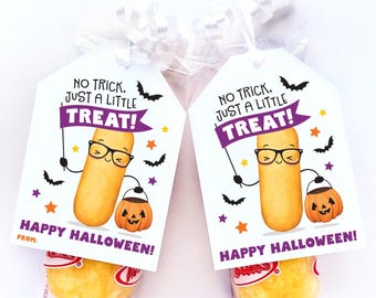 Printable Halloween Snack Cake Trick or Treat Tags Classroom Treat Students Teacher Costume Party Tag for Individually Wrapped School Safe