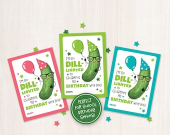 Pickle Birthday Snack Tags for School Pickle Tags Printable Tag Pickle Pouch Tags Classroom Dill Pickle Birthday Party Favors Pickle Chips