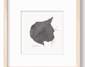 Custom Pet Silhouette, Cat or Dog Silhouette Pet Portrait PRINTABLE Watercolor Cat Silhouette Pet Memorial Art Dog Lover Gift for Cat Lovers