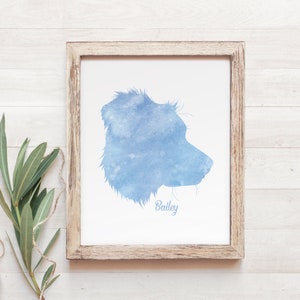 Pet Gift Custom Pet Portrait Cat Silhouette, Dog Silhouette, PRINTABLE Pet Silhouette Dog Portrait Watercolor Pet Portrait Pet Memorial Art