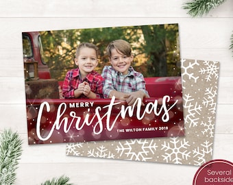 Photo Christmas Cards Merry Christmas Card Printable Christmas Card with photo Snow Christmas Card Holiday Photo Card Printable Holiday Card