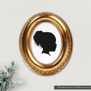 Custom Portrait Silhouette Personalized Family Portrait Printable Child Silhouette Portrait Profile Personalized Mother's Day Gift for Mom image 7