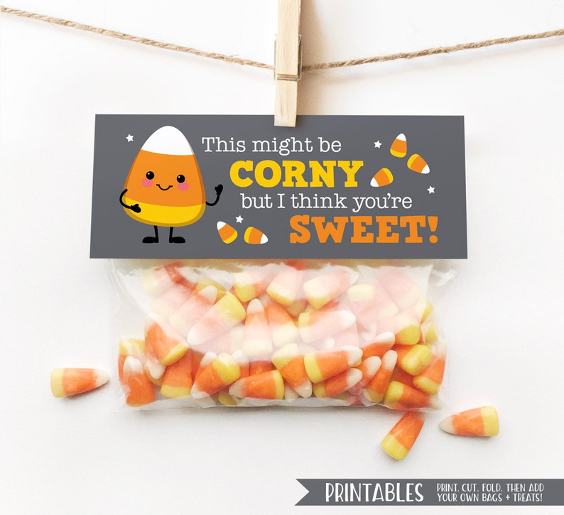 PRINTABLE Halloween Favor Tags Halloween Tags Candy Corn | Etsy