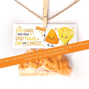 Printable Testing Day Snack Tag Classroom Treat Tag Cheese Snack Good Luck Gift Test Day Cheese Goldfish Finals School Test Taking PTO PTA image 7