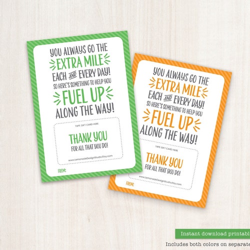 PRINTABLE Gas Gift Card Holder Back to School Teacher Gift - Etsy