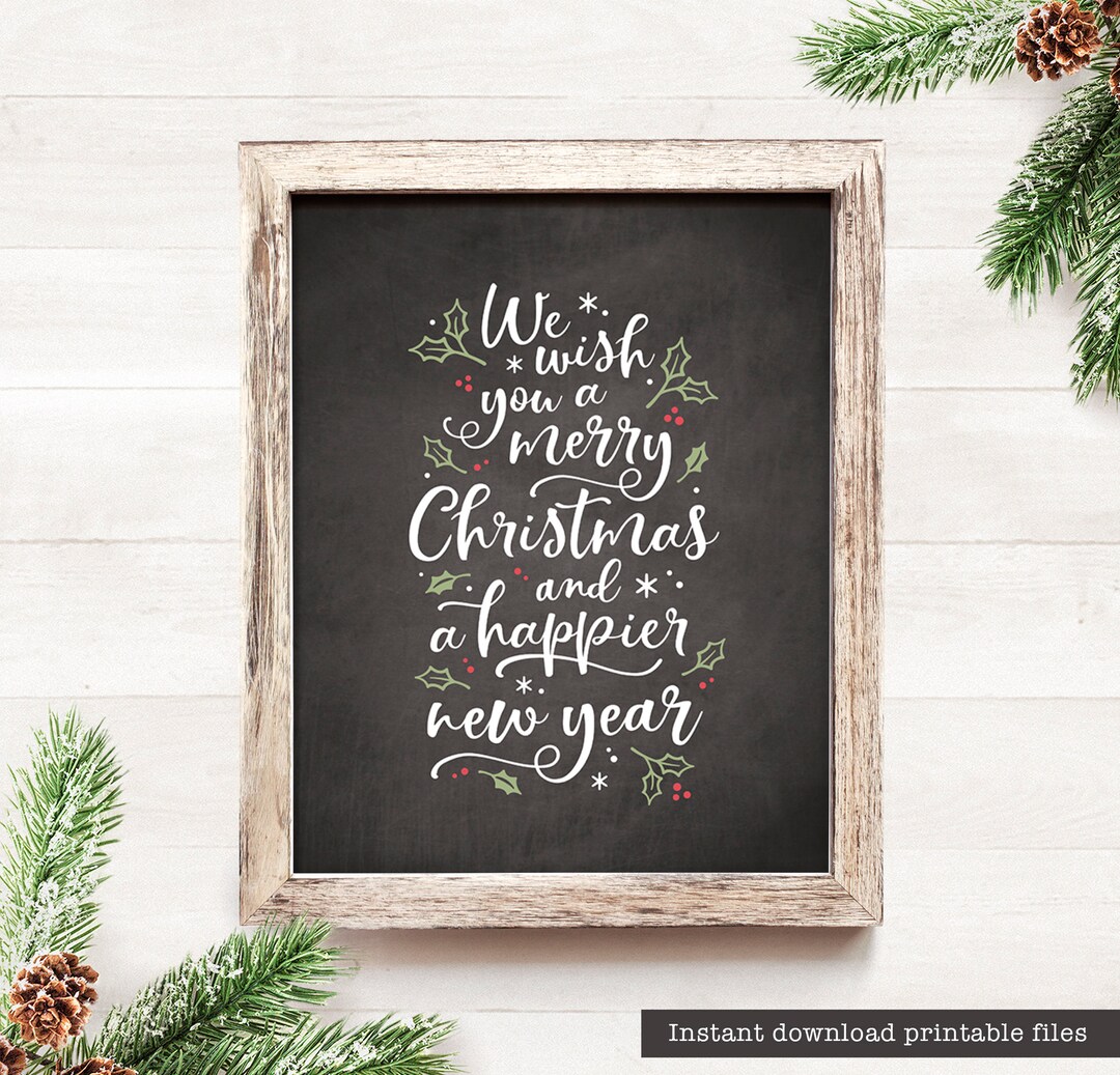 Printable Christmas Chalkboard Sign Holiday Decor Holiday Decor 2020 ...