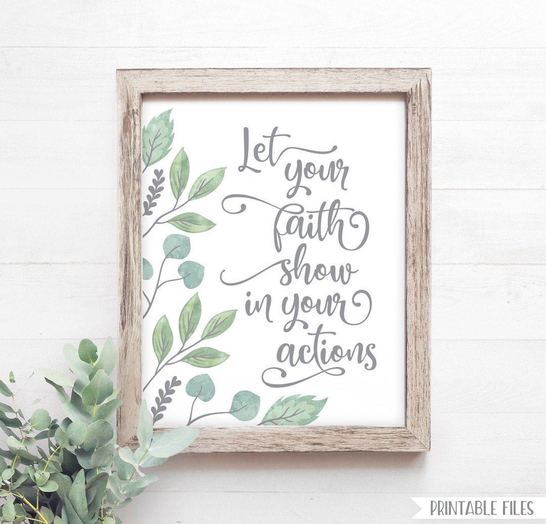 PRINTABLE Christian Wall Art, Printable Farmhouse Decor, Let Your Faith ...