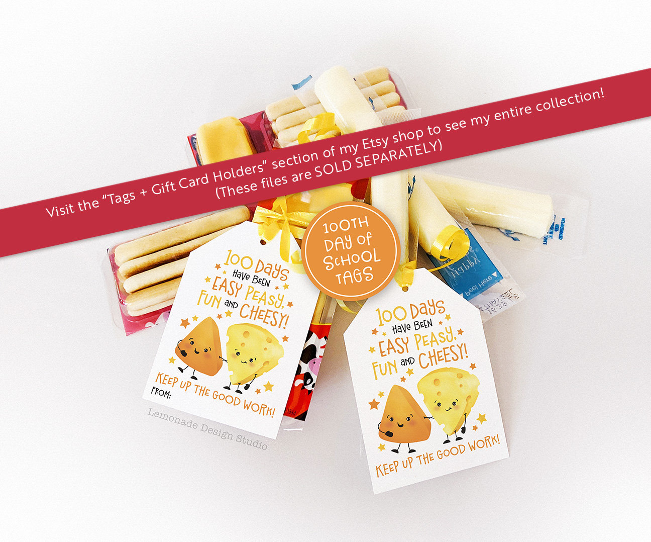 100 Days of School Printable Snack Tags for Students Happy 100th Day of ...