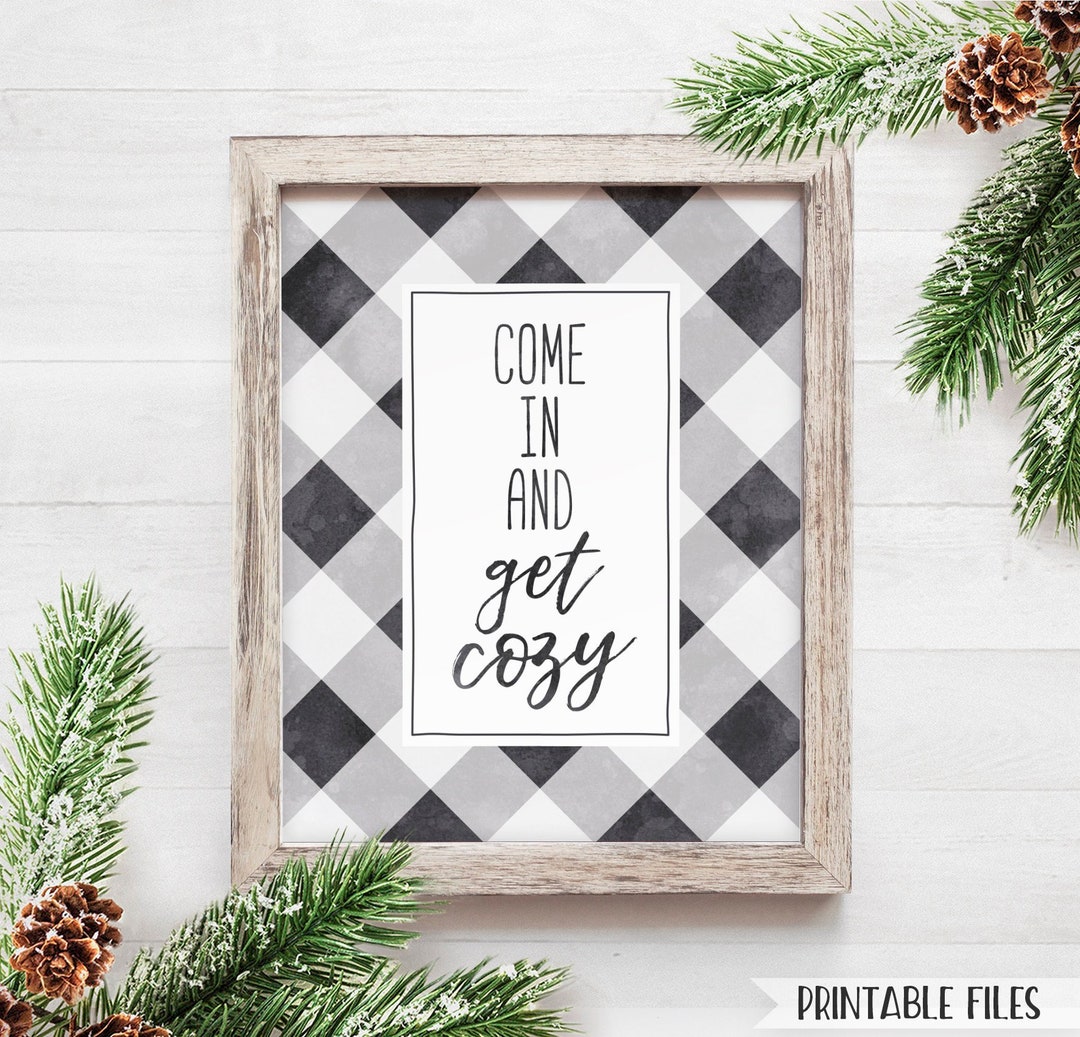 PRINTABLE Farmhouse Sign Buffalo Check Decor White Black Buffalo Plaid ...