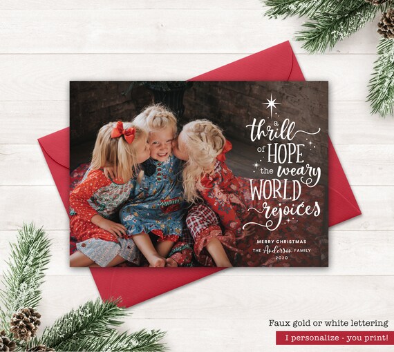 Thrill of Hope Christmas Card 2021 Christmas Card Religious Christmas Cards Printable Photo Christmas Card 2021 Hope Christmas Card Template Il_570xn