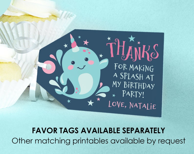 Narwhal Invitation Printable Narwhal Birthday Party Invite - Etsy