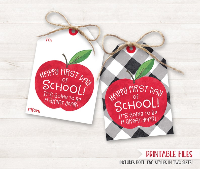 Back to School Teacher Gifts Printable Happy First Day of image 0