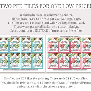 Printable Donut Tags Classroom Birthday Treat Tags Doughnut Birthday ...