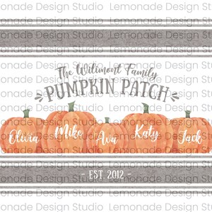 Fall Decor Printable Wall Art Personalized Family Pumpkin Patch Sign Fall Sign Autumn Decor Autumn Sign Fall Farmhouse Decor Grey Stripe image 8