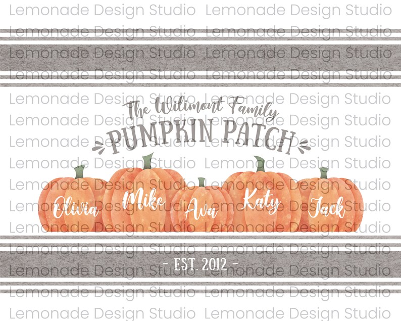Fall Decor Printable Wall Art Personalized Family Pumpkin Patch Sign Fall Sign Autumn Decor Autumn Sign Fall Farmhouse Decor Grey Stripe image 8