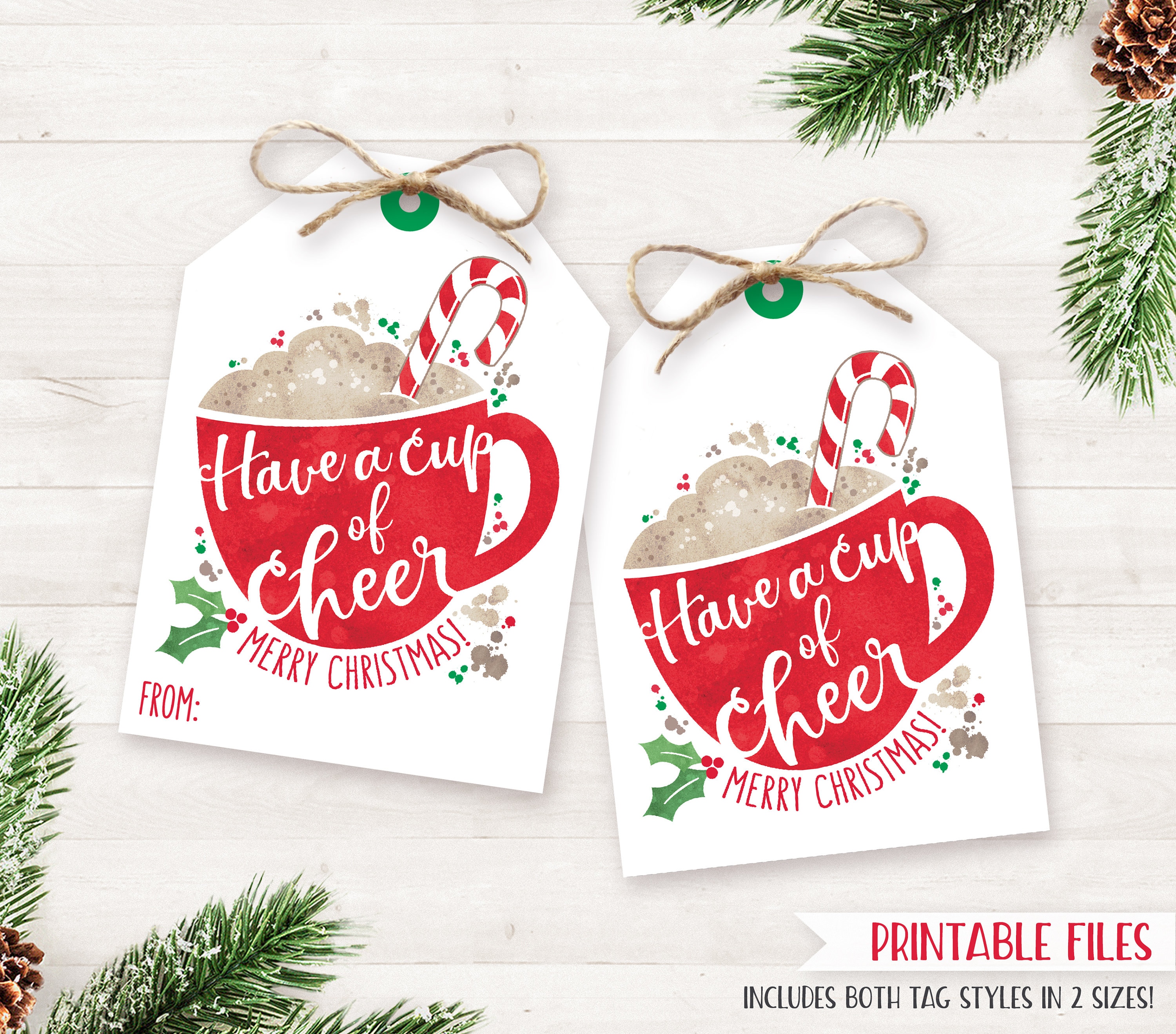 PRINTABLE Christmas Coffee Gift Tags Teacher Gift Tags Etsy
