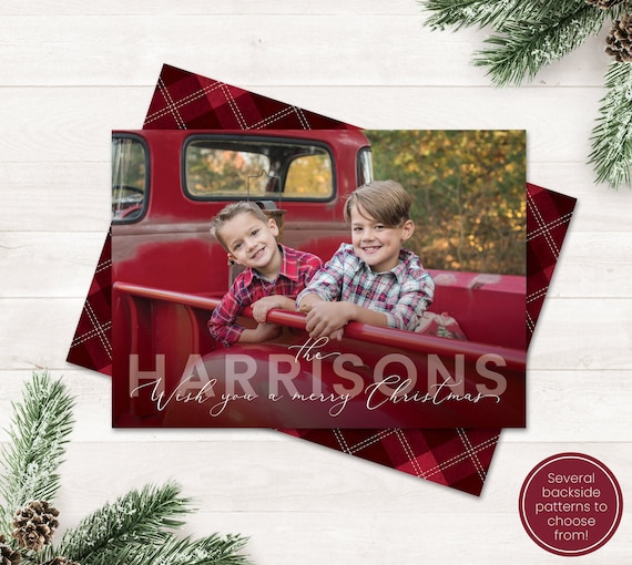 Holiday Card Personalized Christmas Cards, Printable Photo Christmas Cards Template Printable Photo Holiday Card, Christmas Photo Card Xmas Il_570xn