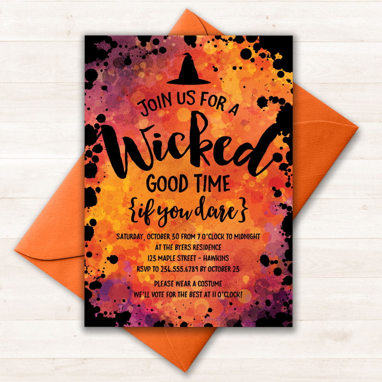 Halloween Invitation Halloween Party Invitations Halloween - Etsy