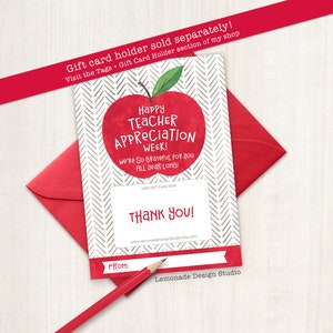 Teacher Appreciation Week Gift Tag PRINTABLE Teacher Thank You Card Teacher Gift Appreciation Card Printable Tags Class Gift Apple Student image 8