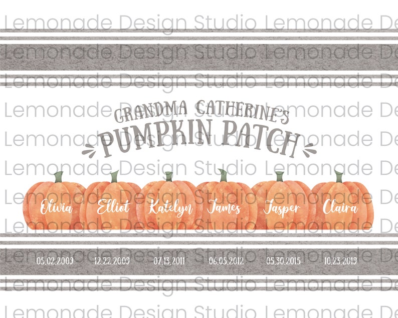 Fall Decor Printable Wall Art Personalized Family Pumpkin Patch Sign Fall Sign Autumn Decor Autumn Sign Fall Farmhouse Decor Grey Stripe image 9