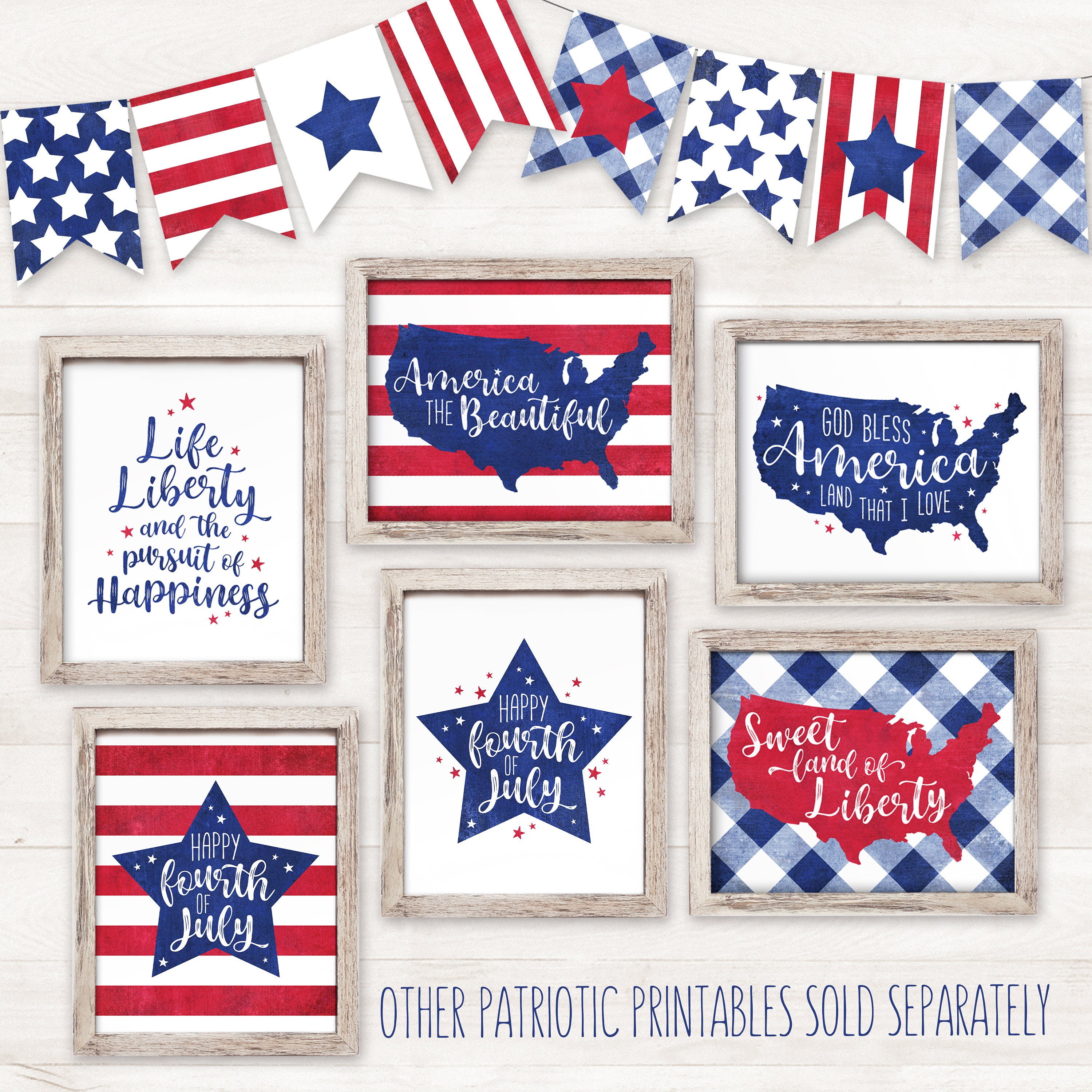 PRINTABLE Fourth of July Decor, Let Freedom Ring Sign, Patriotic Decor ...