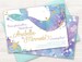 Mermaid Invitation, Mermaid Party Invite, Under the Sea Party Invitation, Teal Purple Gold, Little Mermaid, Birthday Invitation, Pool Party 