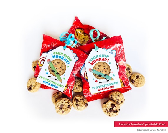 Printable Snack Tag Classroom Treat Tag Good Luck Gift Cookie Tag Chip Hooray Testing Day Test Snack Tag Test Taking School Test Day PTO PTA Il_570xn