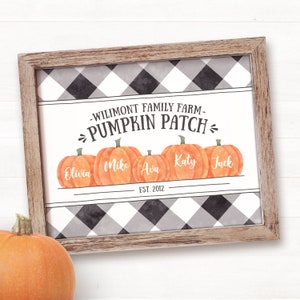 PRINTABLE Fall Decor, Fall Sign, Personalized Family Pumpkin Patch Sign Autumn Decor Autumn Sign Farmhouse Fall Decor Fall Buffalo Plaid Art image 10