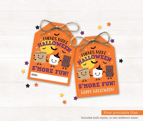 PRINTABLE Halloween Smore Tags Halloween Tags Smores Treat Bag Tags S'mores Favor Halloween Party Favor Fall Party Decor Topper Class Treats Il_570xn