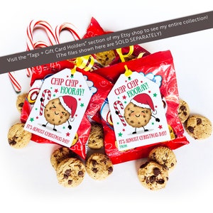 Printable Christmas Cookie Tags Classroom Treat Bag Holiday Tags ...