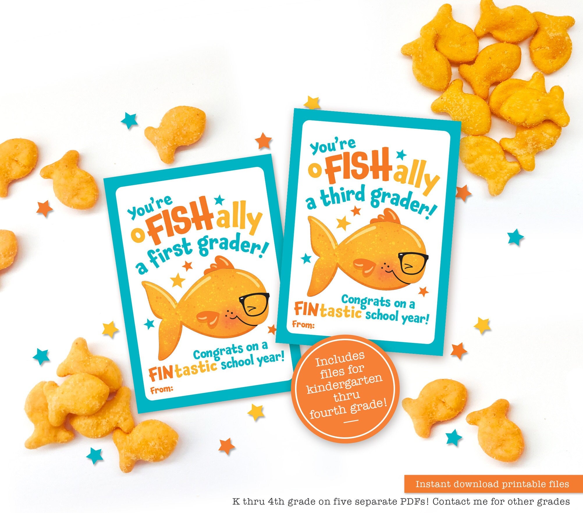 O Fish Ally Kindergarten - 4th Grade Goldfish Tags Printable Last 