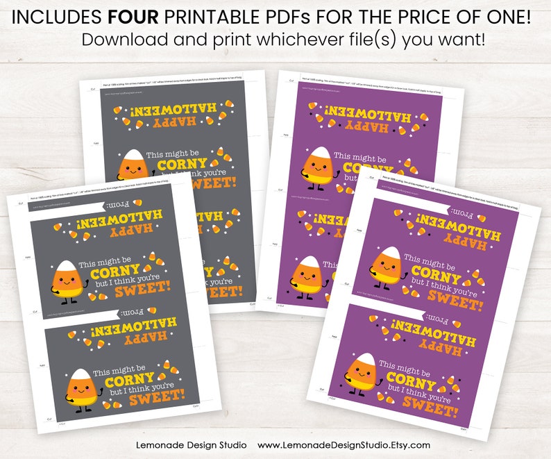 PRINTABLE Halloween Favor Tags Halloween Tags Candy Corn | Etsy