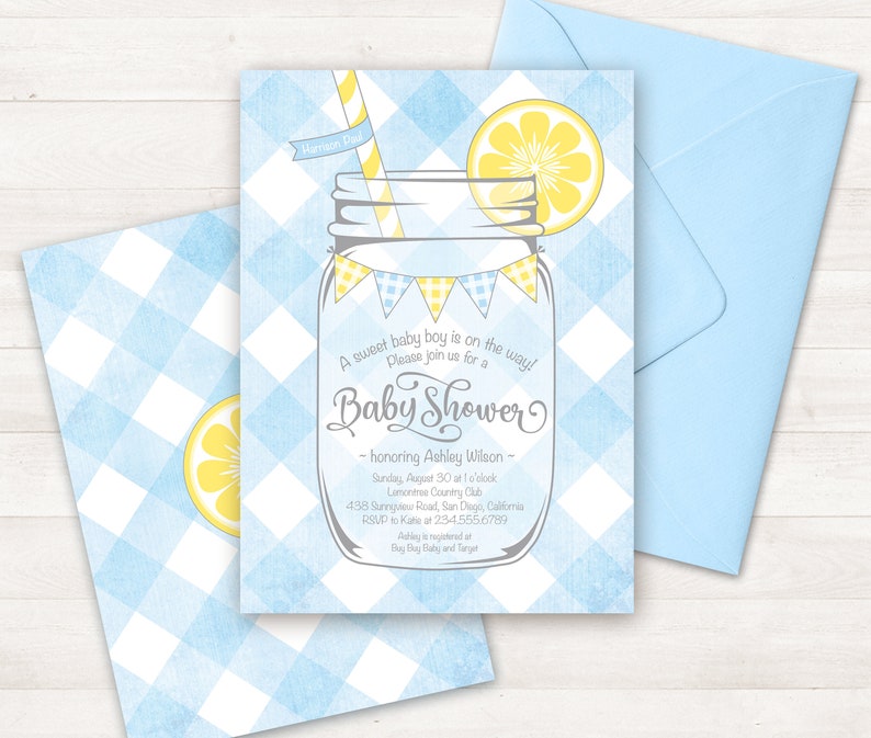 Lemon Baby Shower Invitation Lemon Baby Shower Invite Etsy