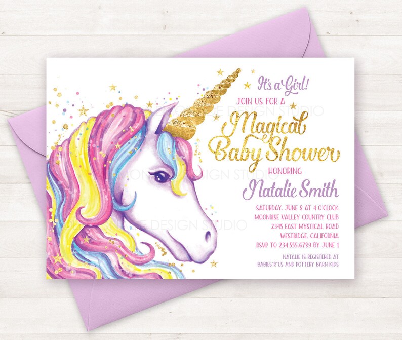 Unicorn Invitation Unicorn Birthday Invitation Unicorn Party | Etsy