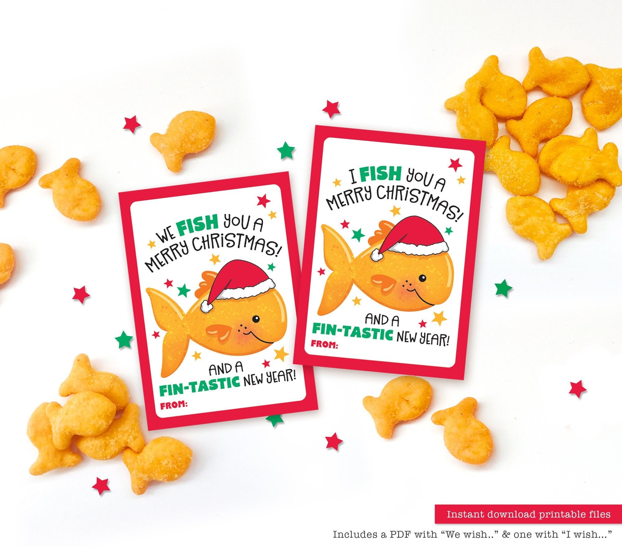 We FISH You a Merry Christmas Snack Tag Printable Goldfish Crackers  Classroom School Gift for Students From Teacher Classmate Holiday Kids -  Etsy, image size:2004x1763