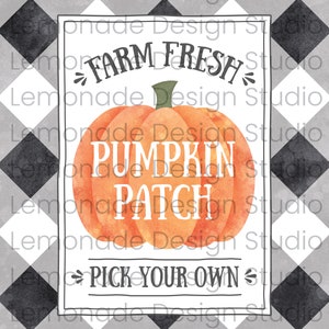 PRINTABLE Pumpkin Patch Sign, Farmhouse Fall Decor Buffalo check buffalo plaid farmhouse sign, Printable Wall Art, Fall Sign Pumpkin Spice image 3
