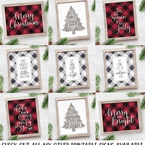 PRINTABLE Buffalo Check Holiday Sign Printable Farmhouse Christmas ...