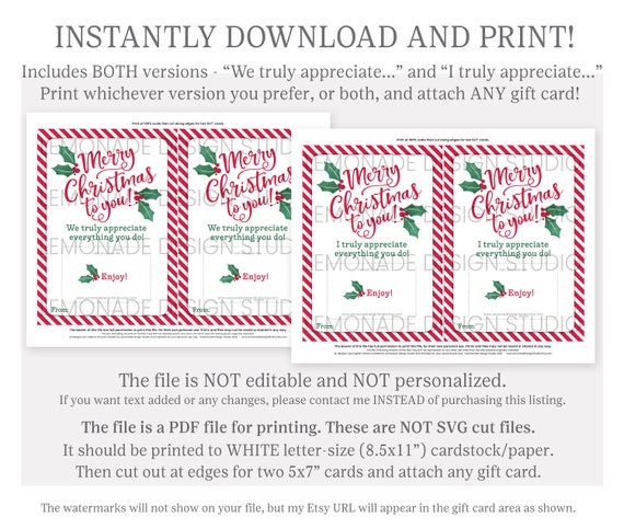 Printable Christmas Gift Card Holder, 4x6 Christmas Gift Card Holder,  Printable Gift Card Holder for Christmas, Christmas Gifts, Gift Ideas 