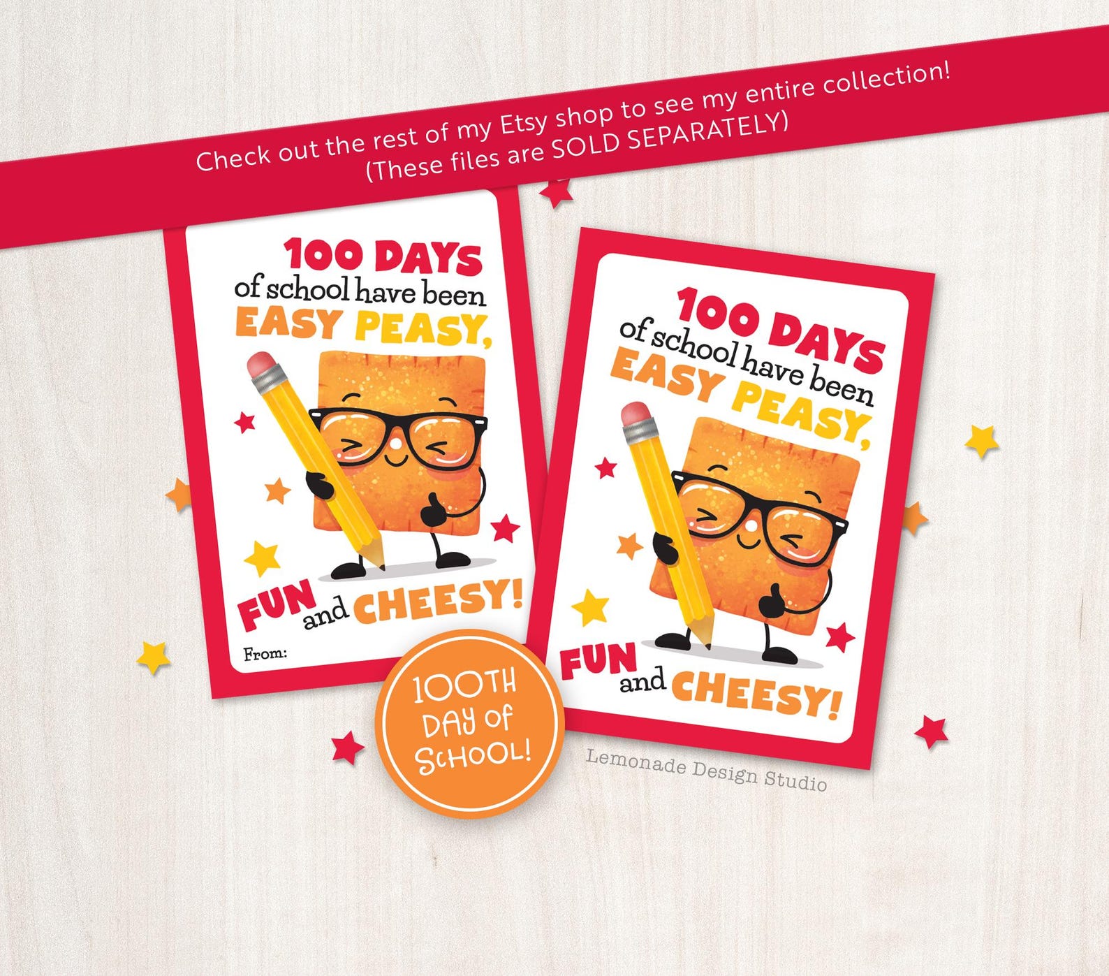 100 Days of School Printable Tag Crispy Rice Treats Classroom Gift for ...