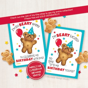 Printable Birthday Treat Tag Classroom Snack Tag Fish Crackers Tag