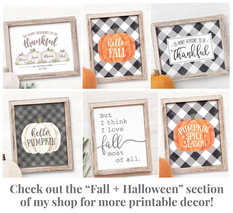 Fall Decor Printable Wall Art Personalized Family Pumpkin Patch Sign Fall Sign Autumn Decor Autumn Sign Fall Farmhouse Decor Grey Stripe image 7