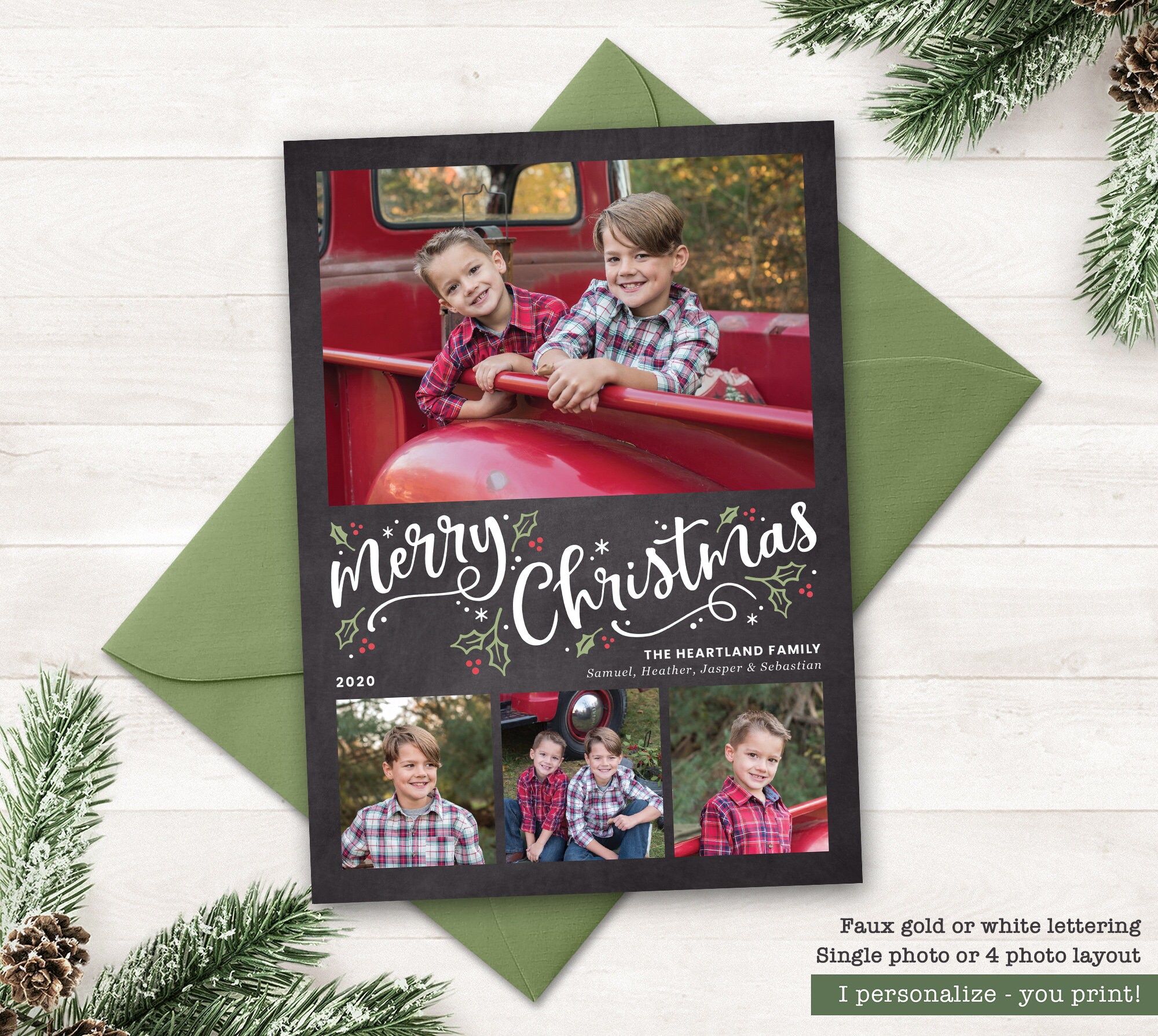 Printable Christmas Card 2020 Christmas Card Photo Holiday | Etsy
