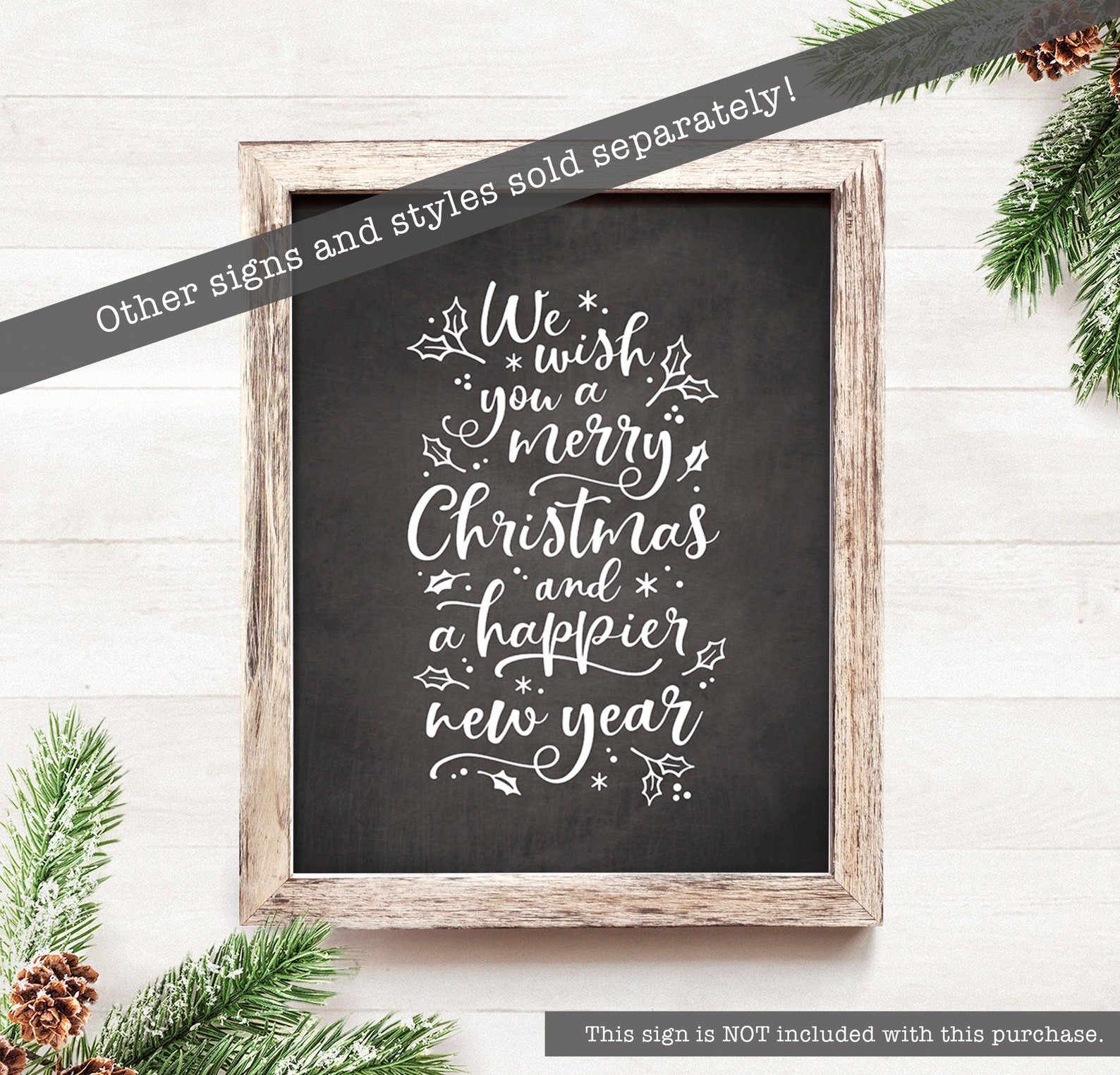 Printable Christmas Chalkboard Sign Holiday Decor Holiday Etsy
