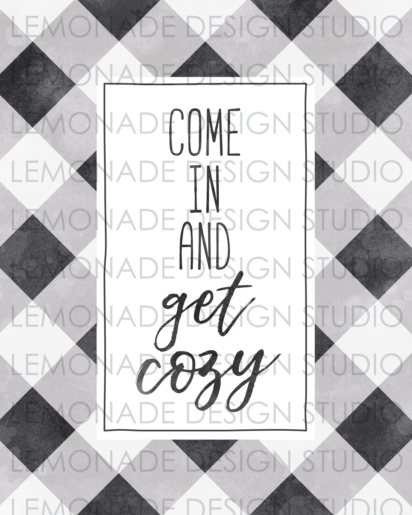 PRINTABLE Farmhouse Sign Buffalo Check Decor White Black - Etsy